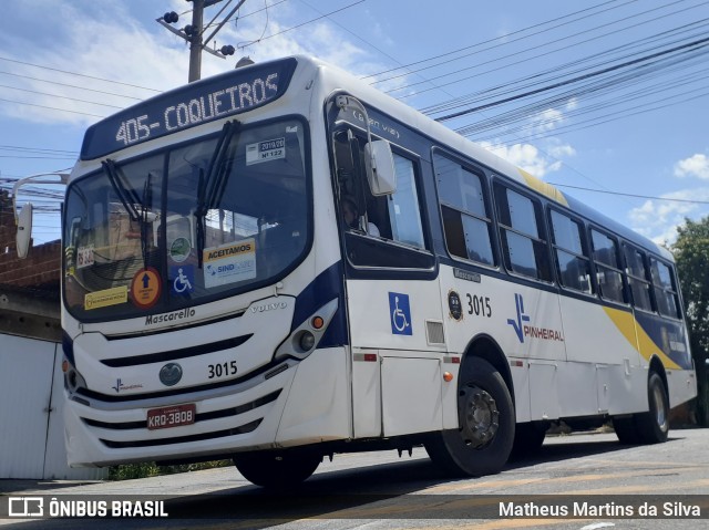 Viação Pinheiral 3015 na cidade de Volta Redonda, Rio de Janeiro, Brasil, por Matheus Martins da Silva. ID da foto: 8482332.