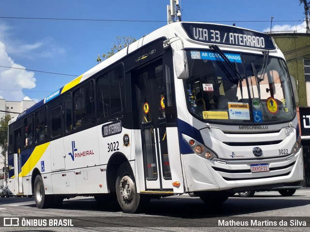 Viação Pinheiral 3022 na cidade de Volta Redonda, Rio de Janeiro, Brasil, por Matheus Martins da Silva. ID da foto: 8482413.