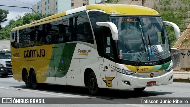 Empresa Gontijo de Transportes 19450 na cidade de Contagem, Minas Gerais, Brasil, por Talisson Junio Ribeiro. ID da foto: 8482001.