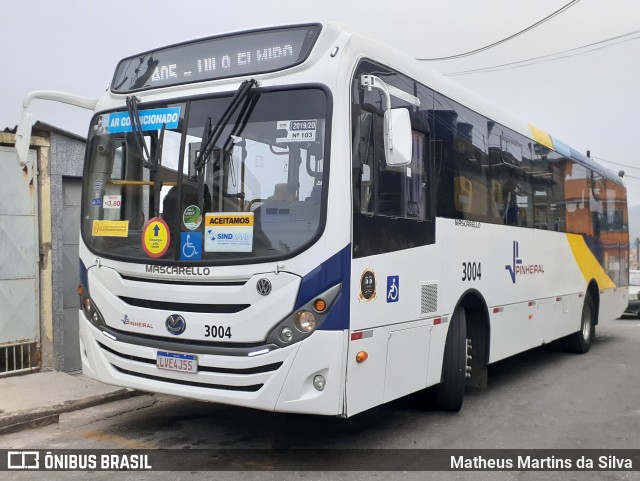 Viação Pinheiral 3004 na cidade de Volta Redonda, Rio de Janeiro, Brasil, por Matheus Martins da Silva. ID da foto: 8482241.