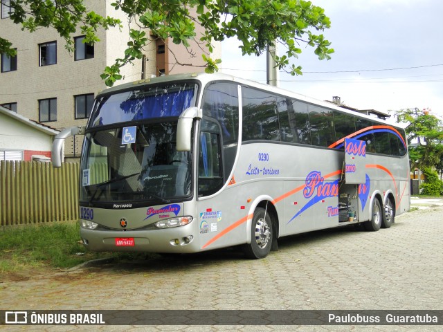 Pianostur Turismo 0290 na cidade de Guaratuba, Paraná, Brasil, por Paulobuss  Guaratuba. ID da foto: 8487742.