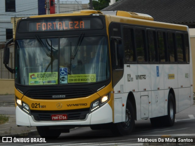 Via Metro - Auto Viação Metropolitana 801 na cidade de Fortaleza, Ceará, Brasil, por Matheus Da Mata Santos. Número da foto: #8487830.