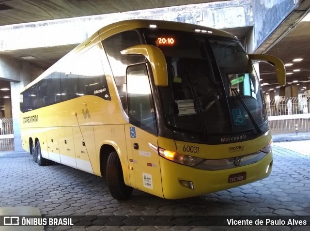 Viação Itapemirim 60031 na cidade de Belo Horizonte, Minas Gerais, Brasil, por Vicente de Paulo Alves. ID da foto: 8488397.