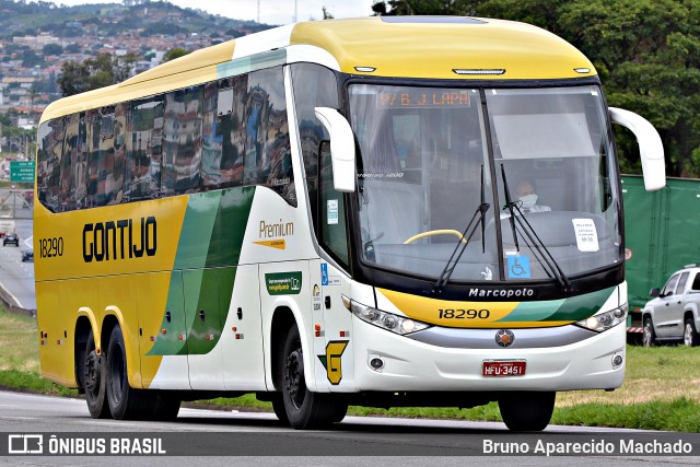 Empresa Gontijo de Transportes 18290 na cidade de Atibaia, São Paulo, Brasil, por Bruno Aparecido Machado. ID da foto: 8489357.