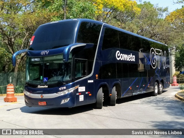 Viação Cometa 17316 na cidade de São Paulo, São Paulo, Brasil, por Savio Luiz Neves Lisboa. ID da foto: 8489819.