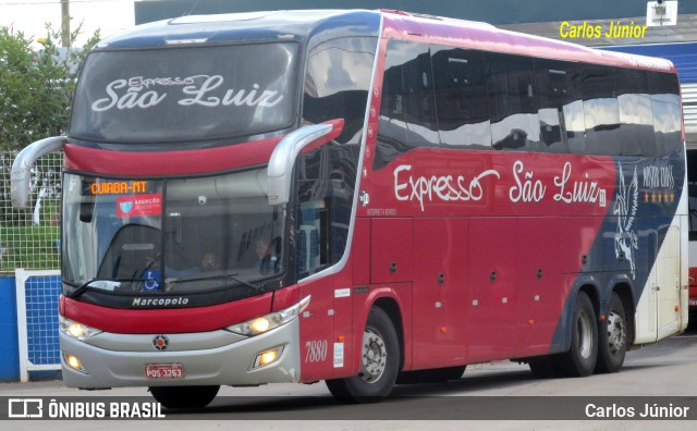 Expresso São Luiz 7880 na cidade de Goiânia, Goiás, Brasil, por Carlos Júnior. ID da foto: 8493943.