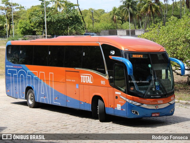 Viação Total 905 na cidade de João Pessoa, Paraíba, Brasil, por Rodrigo Fonseca. ID da foto: 8493423.