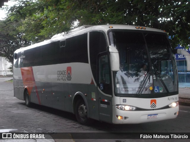 Viação Cidade do Aço RJ 174.115 na cidade de Três Corações, Minas Gerais, Brasil, por Fábio Mateus Tibúrcio. Número da foto: #8493529.