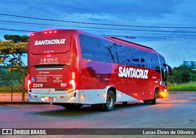 Viação Santa Cruz 22419 na cidade de Alfenas, Minas Gerais, Brasil, por Lucas Elson de Oliveira. ID da foto: 8497718.