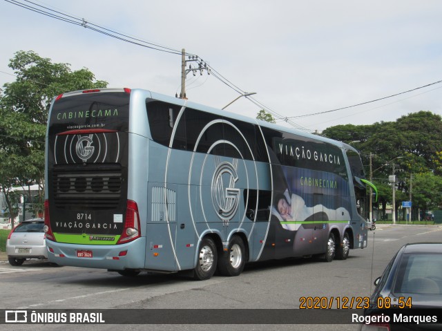 Viação Garcia 8714 na cidade de São José dos Campos, São Paulo, Brasil, por Rogerio Marques. Número da foto: #8495834.