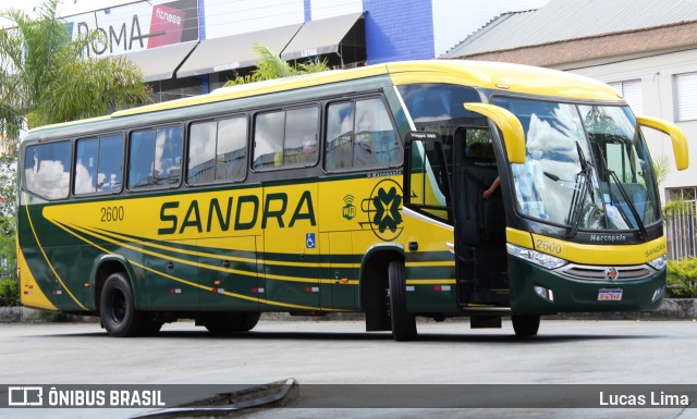 Viação Sandra 2600 na cidade de São João del Rei, Minas Gerais, Brasil, por Lucas Lima. ID da foto: 8500547.