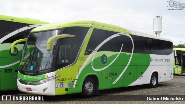 Expresso Princesa dos Campos 6345 na cidade de Ponta Grossa, Paraná, Brasil, por Gabriel Michalski. ID da foto: 8501703.