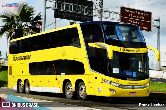 Viação Itapemirim 17029 na cidade de Vitória, Espírito Santo, Brasil, por Franz Hecher. Número da foto: #8500895.