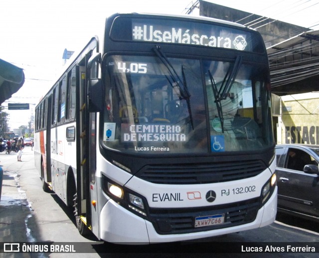 Evanil Transportes e Turismo RJ 132.002 na cidade de Nova Iguaçu, Rio de Janeiro, Brasil, por Lucas Alves Ferreira. ID da foto: 8501295.