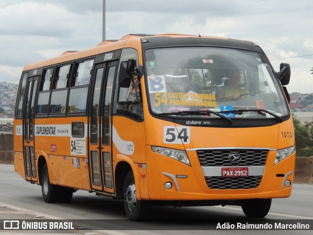 Transporte Suplementar de Belo Horizonte 1073 na cidade de Belo Horizonte, Minas Gerais, Brasil, por Adão Raimundo Marcelino. Número da foto: #8423061.