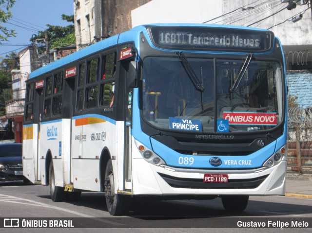 Expresso Vera Cruz 089 na cidade de Recife, Pernambuco, Brasil, por Gustavo Felipe Melo. ID da foto: 8421040.