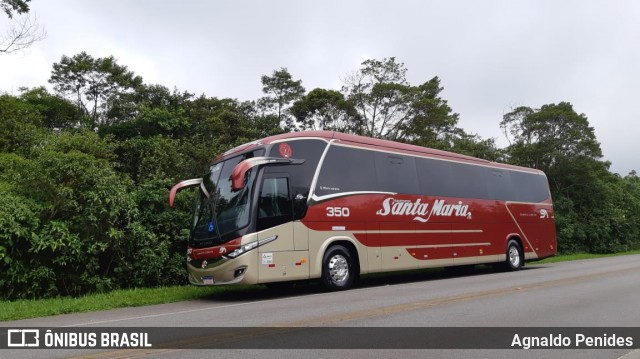 Santa Maria Fretamento e Turismo 350 na cidade de São Bernardo do Campo, São Paulo, Brasil, por Agnaldo Penides. ID da foto: 8422933.