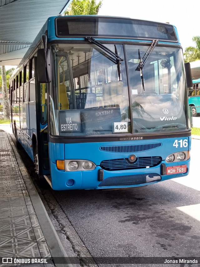 Biguaçu Transportes Coletivos Administração e Participação 416 na cidade de Florianópolis, Santa Catarina, Brasil, por Jonas Miranda. ID da foto: 8502341.