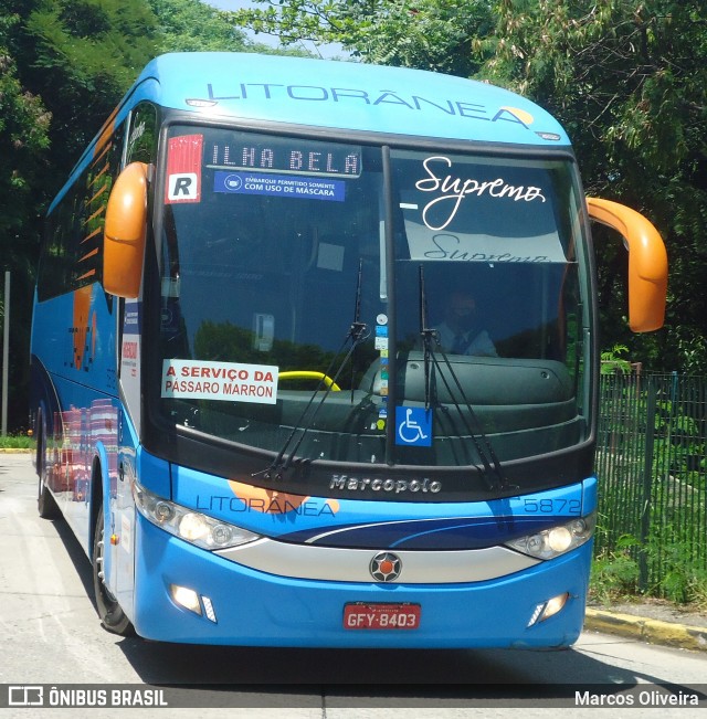 Litorânea Transportes Coletivos 5872 na cidade de São Paulo, São Paulo, Brasil, por Marcos Oliveira. Número da foto: #8505676.