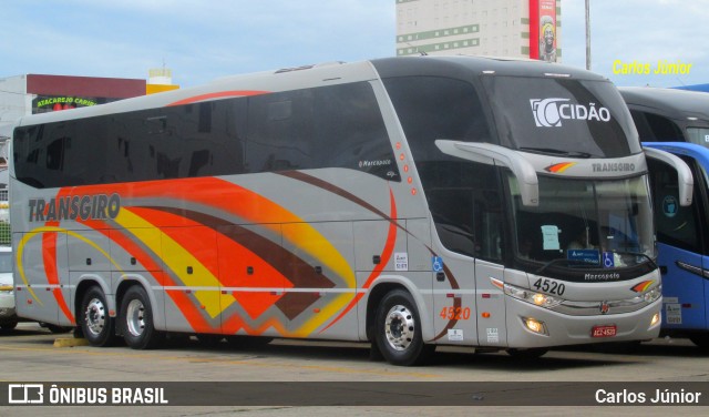 Transgiro Turismo 4520 na cidade de Goiânia, Goiás, Brasil, por Carlos Júnior. ID da foto: 8508045.