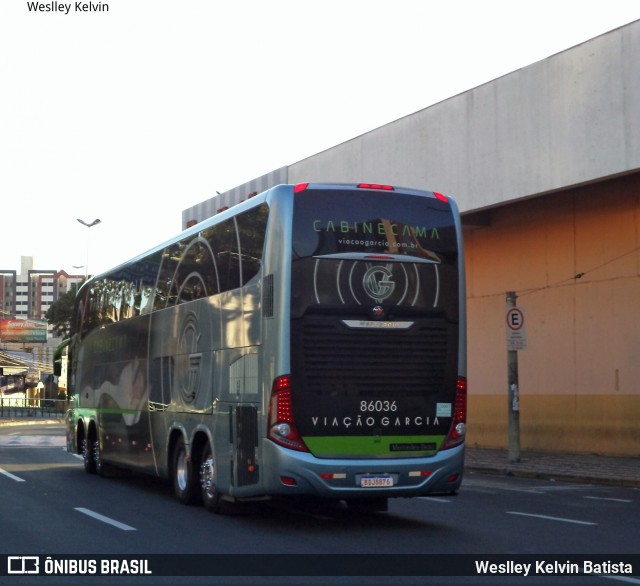 Viação Garcia 86036 na cidade de Sorocaba, São Paulo, Brasil, por Weslley Kelvin Batista. ID da foto: 8424502.