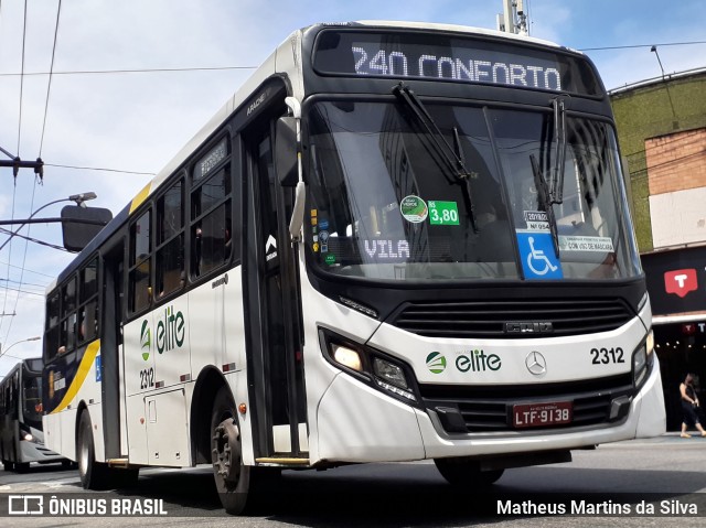 Viação Elite 2312 na cidade de Volta Redonda, Rio de Janeiro, Brasil, por Matheus Martins da Silva. ID da foto: 8423428.