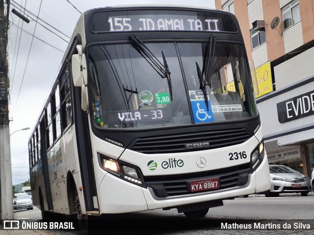 Viação Elite 2316 na cidade de Volta Redonda, Rio de Janeiro, Brasil, por Matheus Martins da Silva. Número da foto: #8423438.