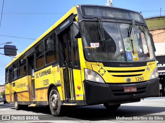 Viação Sul Fluminense 1250 na cidade de Volta Redonda, Rio de Janeiro, Brasil, por Matheus Martins da Silva. ID da foto: 8423440.