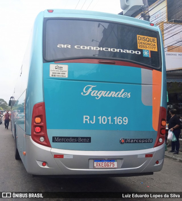 Auto Ônibus Fagundes RJ 101.169 na cidade de São Gonçalo, Rio de Janeiro, Brasil, por Luiz Eduardo Lopes da Silva. ID da foto: 8428741.