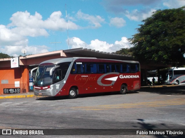 Expresso Gardenia 3490 na cidade de Três Corações, Minas Gerais, Brasil, por Fábio Mateus Tibúrcio. ID da foto: 8427627.