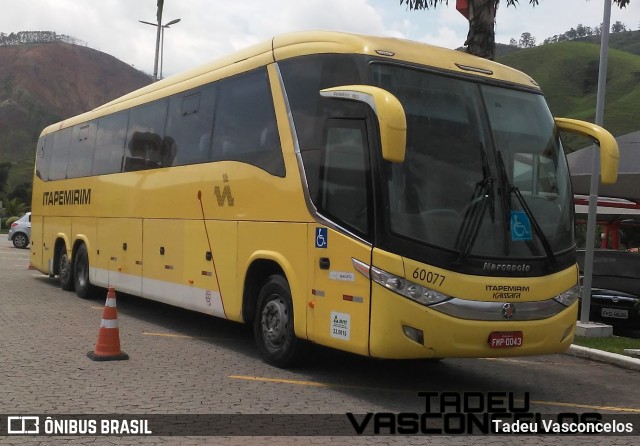 Viação Itapemirim 60077 na cidade de Queluz, São Paulo, Brasil, por Tadeu Vasconcelos. ID da foto: 8427109.