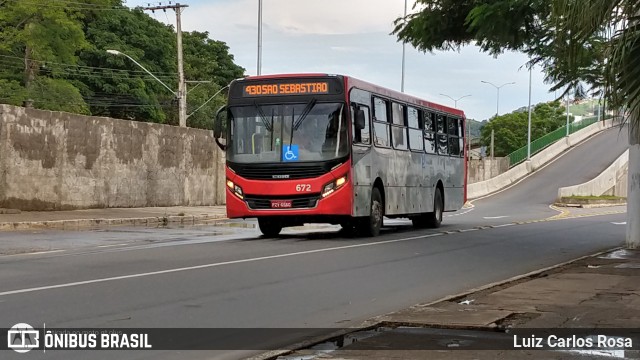 TUSMIL - Transporte Urbano São Miguel 672 na cidade de Juiz de Fora, Minas Gerais, Brasil, por Luiz Carlos Rosa. Número da foto: #8429086.