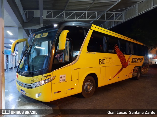 Eucatur - Empresa União Cascavel de Transportes e Turismo 5606 na cidade de Ji-Paraná, Rondônia, Brasil, por Gian Lucas  Santana Zardo. ID da foto: 8429990.