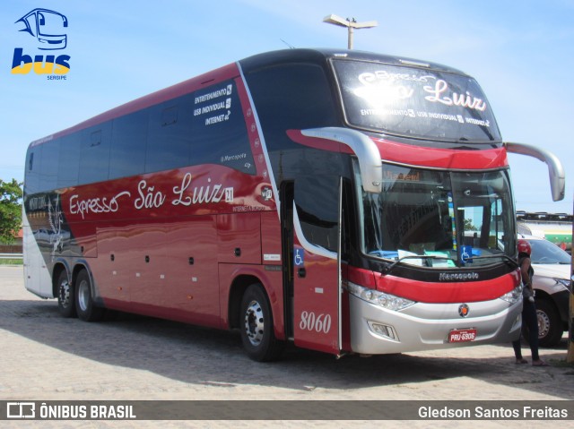 Expresso São Luiz 8060 na cidade de Marechal Deodoro, Alagoas, Brasil, por Gledson Santos Freitas. ID da foto: 8430292.