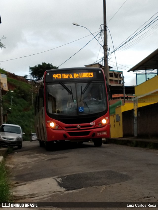 TUSMIL - Transporte Urbano São Miguel 591 na cidade de Juiz de Fora, Minas Gerais, Brasil, por Luiz Carlos Rosa. Número da foto: #8432328.