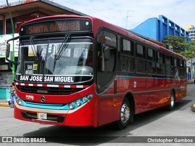 Buses San Miguel Higuito BUSMI 22 na cidade de San José, San José, Costa Rica, por Christopher Gamboa. ID da foto: 8435408.