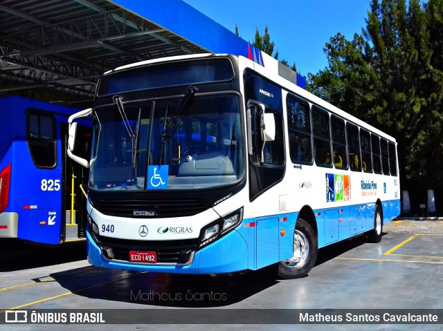 Rigras Transporte Coletivo e Turismo 940 na cidade de Ribeirão Pires, São Paulo, Brasil, por Matheus Santos Cavalcante. ID da foto: 8436078.