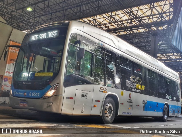 Transwolff Transportes e Turismo 6 6511 na cidade de São Paulo, São Paulo, Brasil, por Rafael Santos Silva. Número da foto: #8436216.