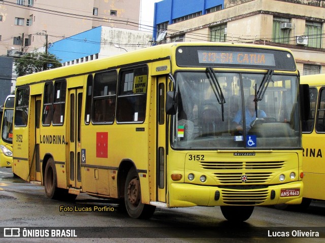 TCGL - Transportes Coletivos Grande Londrina 3152 na cidade de Londrina, Paraná, Brasil, por Lucas Oliveira . Número da foto: #8434968.