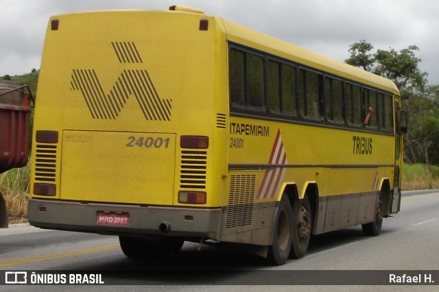 Viação Itapemirim 24001 na cidade de Barra do Piraí, Rio de Janeiro, Brasil, por Rafael H.. ID da foto: 8439192.