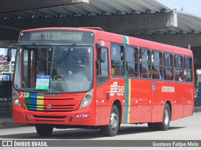 Borborema Imperial Transportes 318 na cidade de Recife, Pernambuco, Brasil, por Gustavo Felipe Melo. ID da foto: 8437245.