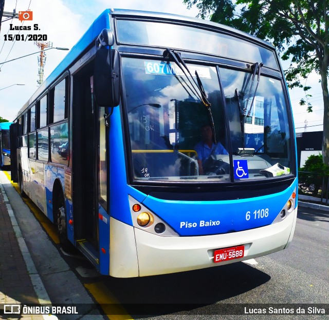Viação Grajaú S.A. 6 1108 na cidade de São Paulo, São Paulo, Brasil, por Lucas Santos da Silva. Número da foto: #7484241.