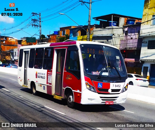 Transwolff Transportes e Turismo 7 8452 na cidade de São Paulo, São Paulo, Brasil, por Lucas Santos da Silva. Número da foto: #7486511.