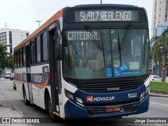 Viação Novacap B51624 na cidade de Rio de Janeiro, Rio de Janeiro, Brasil, por Jorge Gonçalves. Número da foto: #7513087.