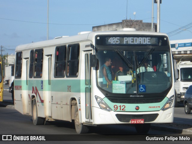 Viação Mirim 912 na cidade de Jaboatão dos Guararapes, Pernambuco, Brasil, por Gustavo Felipe Melo. Número da foto: #7512379.