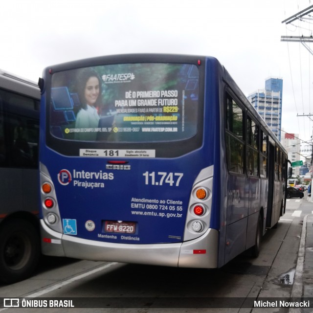 Viação Pirajuçara 11.747 na cidade de São Paulo, São Paulo, Brasil, por Michel Nowacki. ID da foto: 7517187.