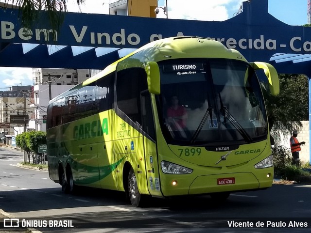 Viação Garcia 7899 na cidade de Aparecida, São Paulo, Brasil, por Vicente de Paulo Alves. ID da foto: 7516184.