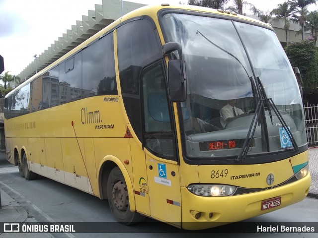 Viação Itapemirim 8649 na cidade de Belo Horizonte, Minas Gerais, Brasil, por Hariel Bernades. ID da foto: 7515577.