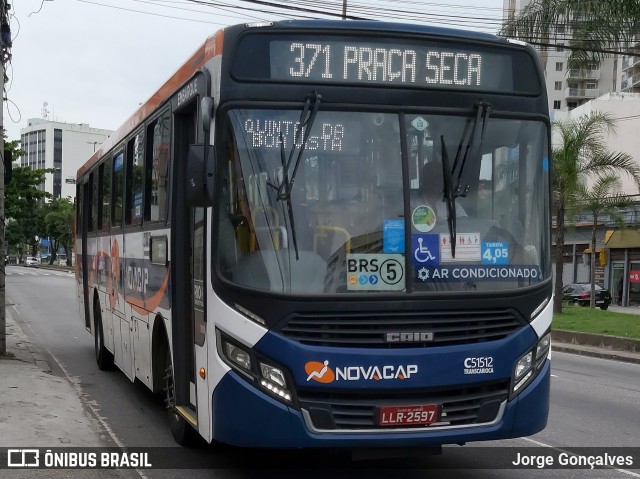 Viação Novacap C51512 na cidade de Rio de Janeiro, Rio de Janeiro, Brasil, por Jorge Gonçalves. Número da foto: #7515825.