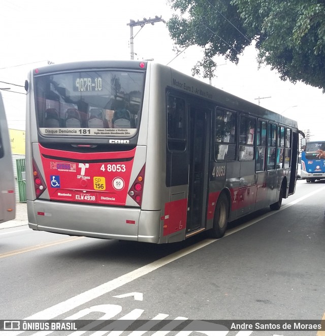 Express Transportes Urbanos Ltda 4 8053 na cidade de São Paulo, São Paulo, Brasil, por Andre Santos de Moraes. ID da foto: 7518989.